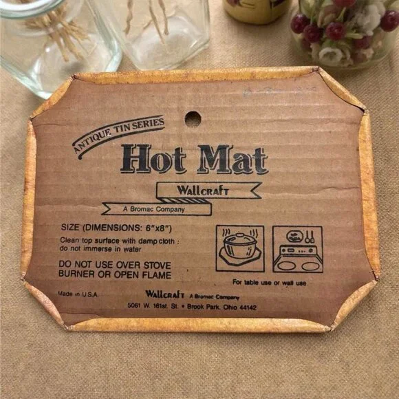 Grandmas Kitchen Hot Mat 6"x8" By Wallcraft - Antique Tin Series - Table Or Wall - Picture 4 of 4